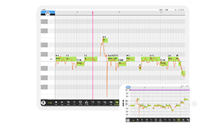 Mobile VOCALOID Editor iPad/iPhone操作イメージ